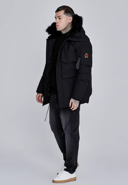Casaco de Capuz Preto SikSilk