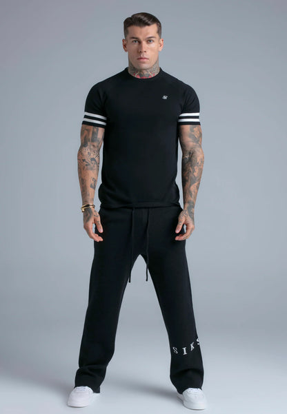 T-shirt Preta com Detalhes em Branco SikSilk