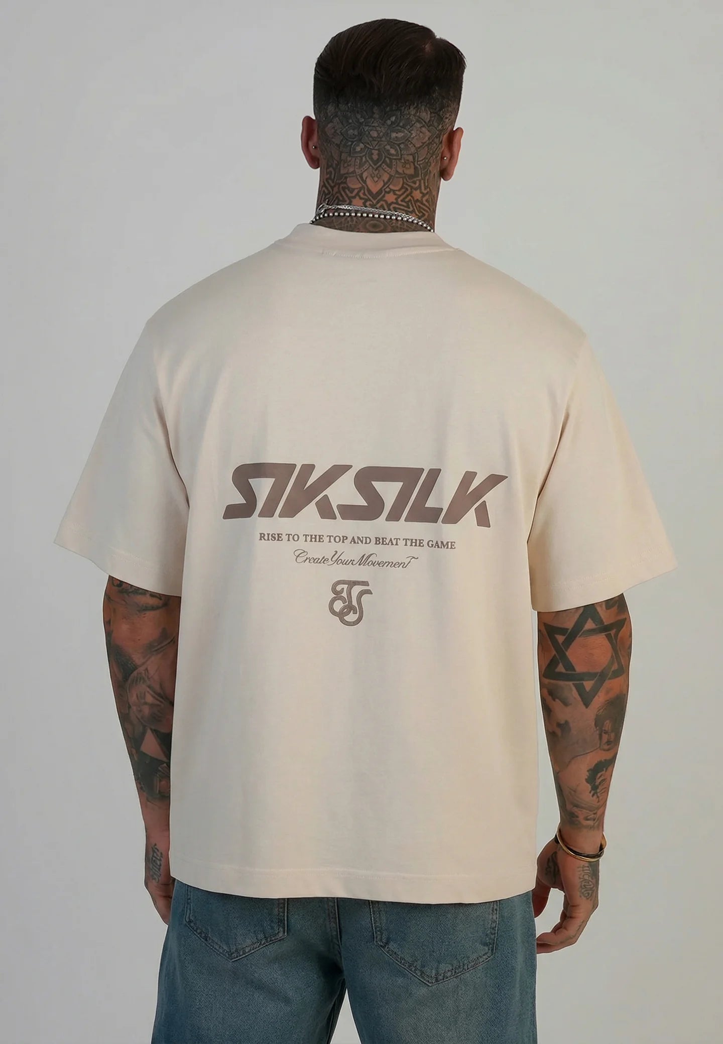 T-shirt Bege Estampada