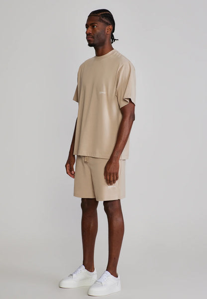 Conjunto T-Shirt e Calções Bege Oversized SikSilk