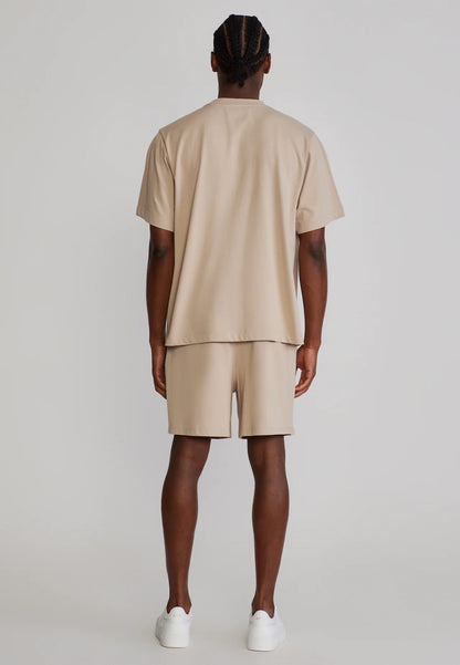 Conjunto T-Shirt e Calções Bege Oversized SikSilk