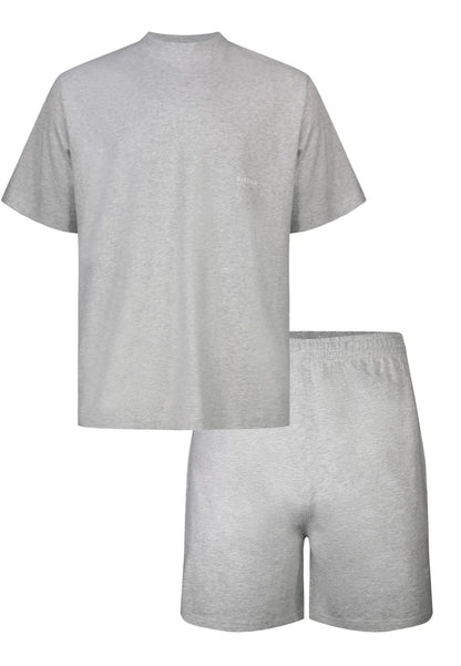Conjunto T-Shirt e Calções Cinza Oversized SikSilk