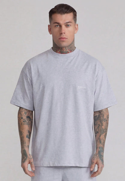 Conjunto T-Shirt e Calções Cinza Oversized SikSilk