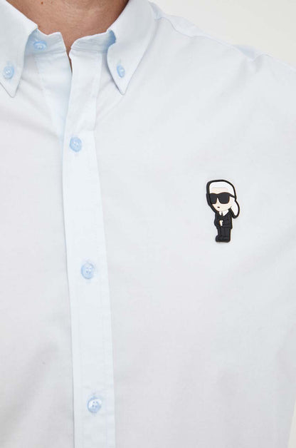 Camisa Karl Lagerfeld Logo-Print Azul 605911 FW24 Karl Lagerfeld