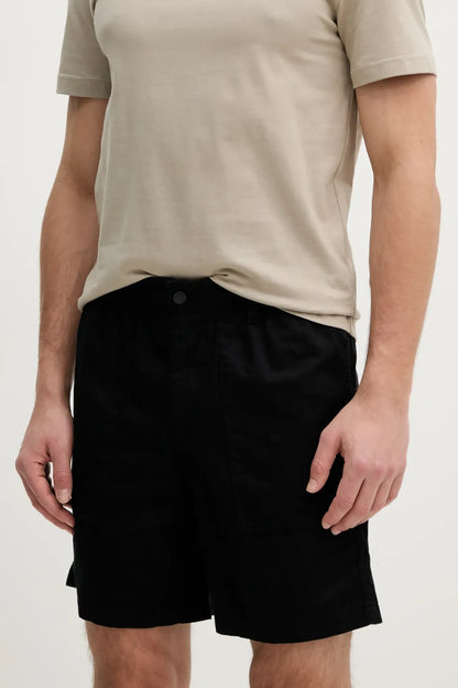 Calções Linho Preto Calvin Klein SS25 Calvin Klein