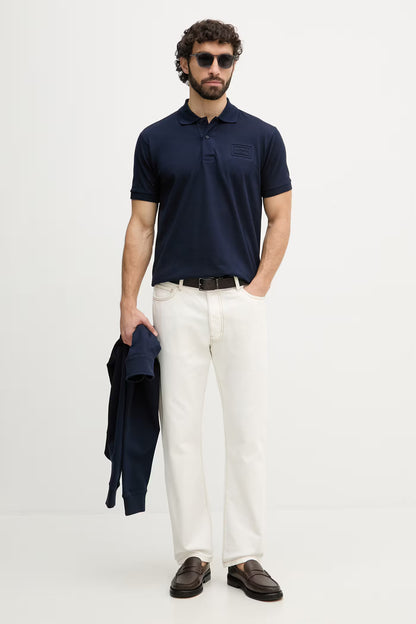 Polo Piquet Azul Marinho Lacoste