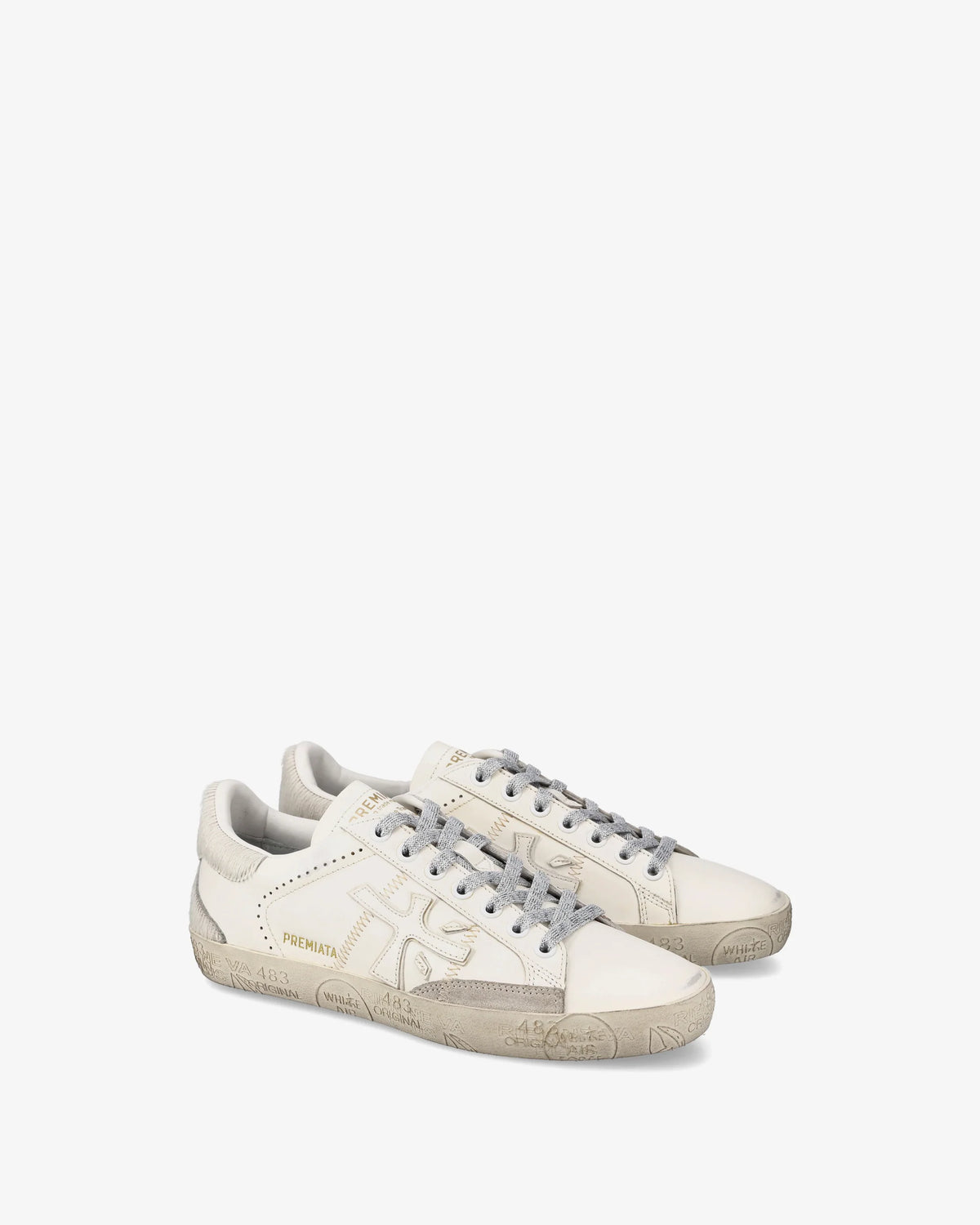 Sapatilhas Off White e Cinza Premiata W
