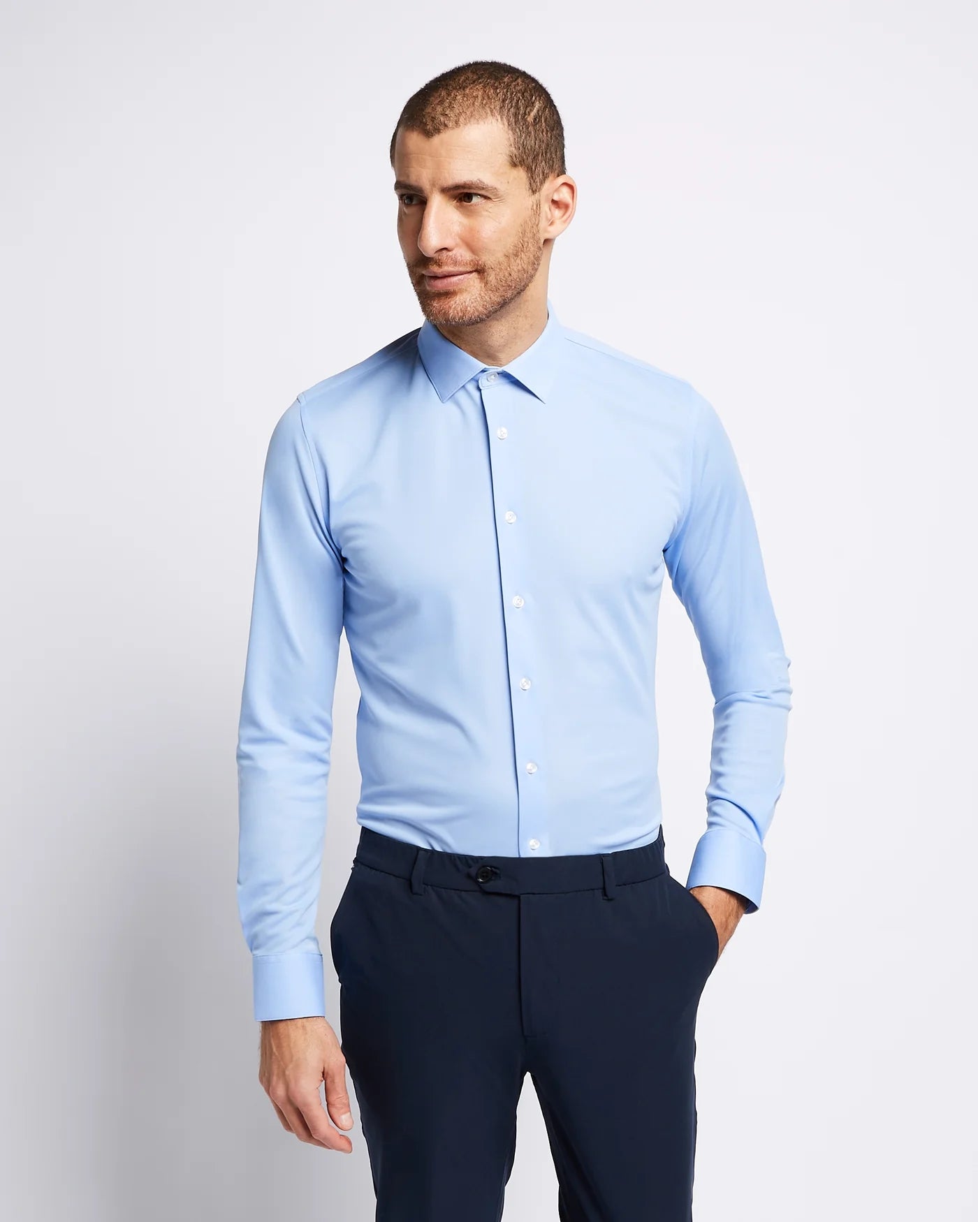 Camisa Azul Tecido Técnico
