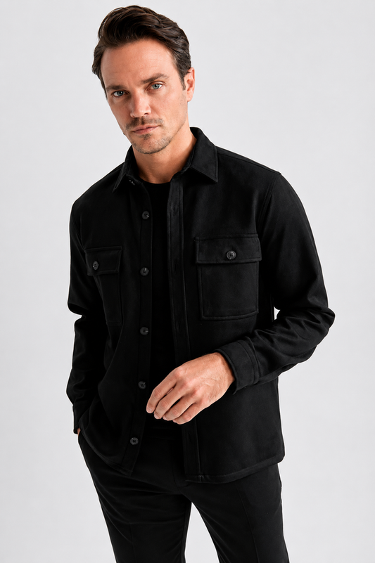 Sobrecamisa Preto efeito Camurça Gianni Lupo