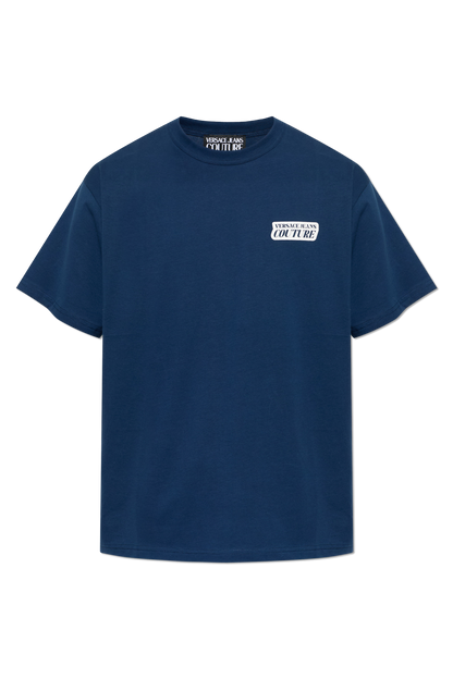 T-shirt Azul com Logótipo Versace Jeans Couture