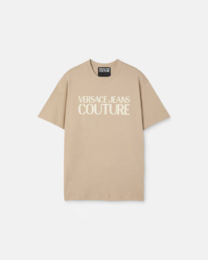 T-shirt Bege com Logótipo Versace Jeans Couture