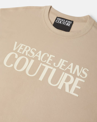 T-shirt Bege com Logótipo Versace Jeans Couture