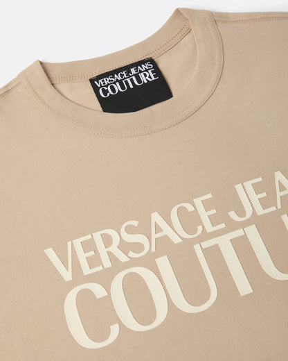 T-shirt Bege com Logótipo Versace Jeans Couture