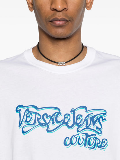 T-shirt Branca Estampada Versace Jeans Couture