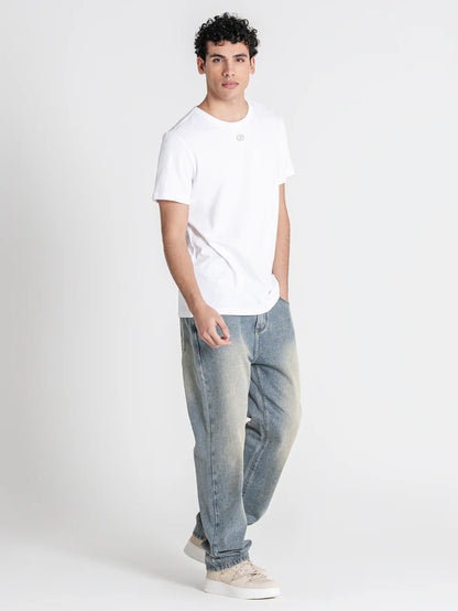 T-shirt Básica Branca Regular Fit Gianni Kavanagh