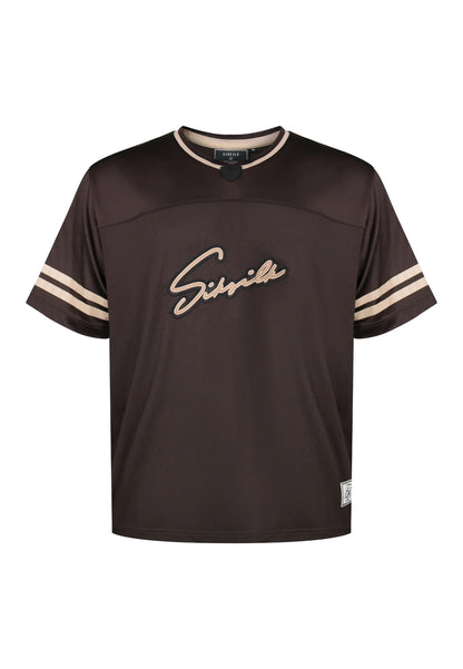 T-shirt Castanha com Estampa Relaxed Fit SikSilk