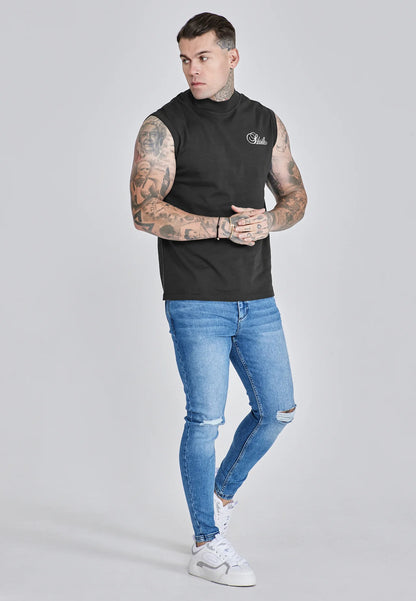 T-shirt Sem Mangas Preta SikSilk