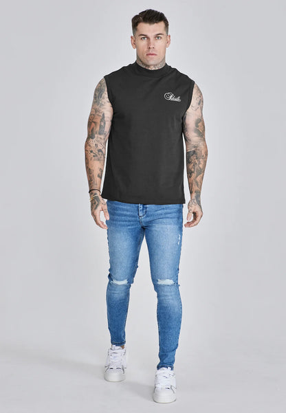 T-shirt Sem Mangas Preta SikSilk