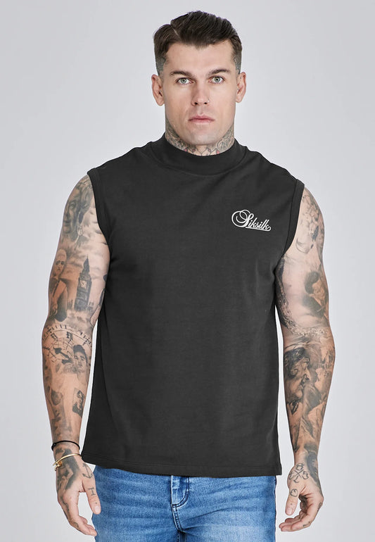 T-shirt Manga Cava Preta SikSilk SS26