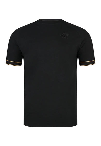 T-shirt Preta com Detalhes Tecido Elástico SikSilk
