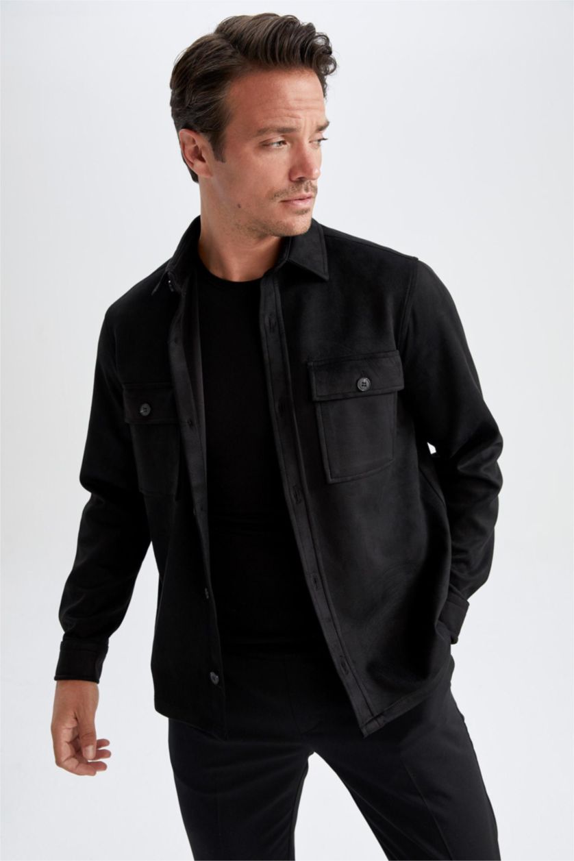 Sobrecamisa Preto efeito Camurça