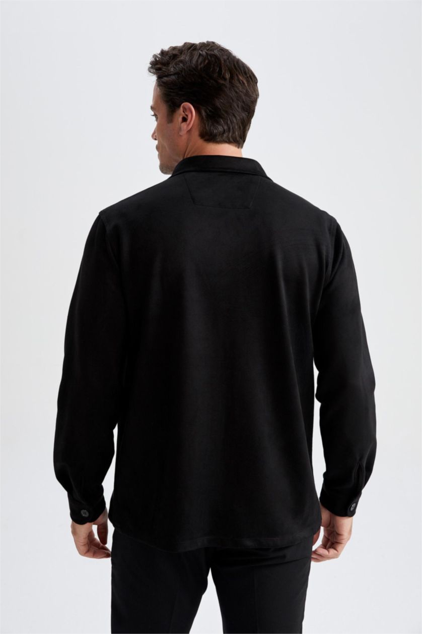 Sobrecamisa Preto efeito Camurça