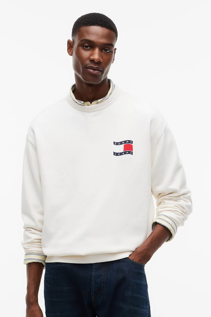 Sweatshirt Relaxed Tommy Hilfiger Branca Tommy Hilfiger
