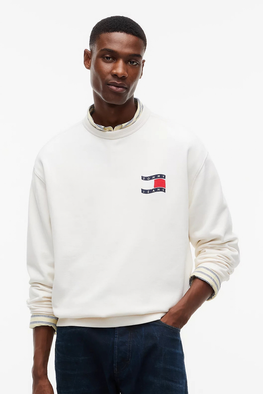 Sweatshirt Relaxed Tommy Hilfiger Branca Tommy Hilfiger