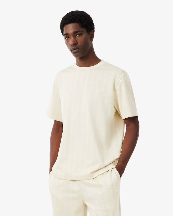 T-Shirt Padrão Monograma Lacoste Bege Lacoste