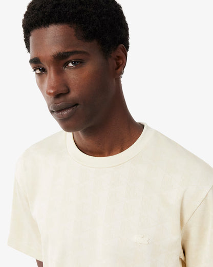 T-Shirt Padrão Monograma Lacoste Bege Lacoste
