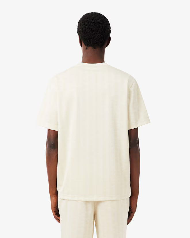 T-Shirt Padrão Monograma Lacoste Bege Lacoste