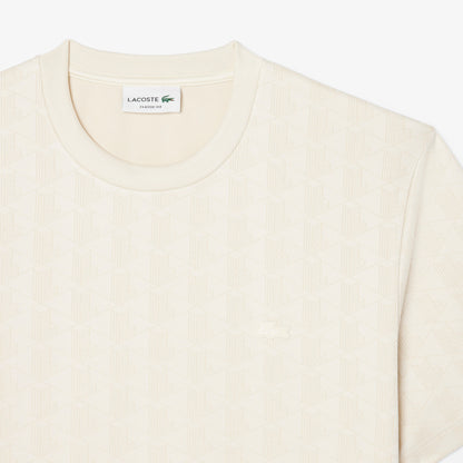 T-Shirt Padrão Monograma Lacoste Bege Lacoste