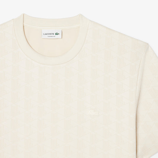 T-Shirt Padrão Monograma Lacoste Bege Lacoste