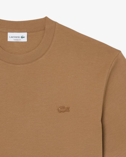 T-Shirt de Algodão Bordada Lacoste Castanho Lacoste