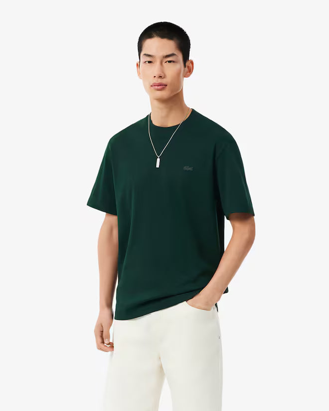 T-shirt de Algodão Bordada Lacoste Verde Lacoste