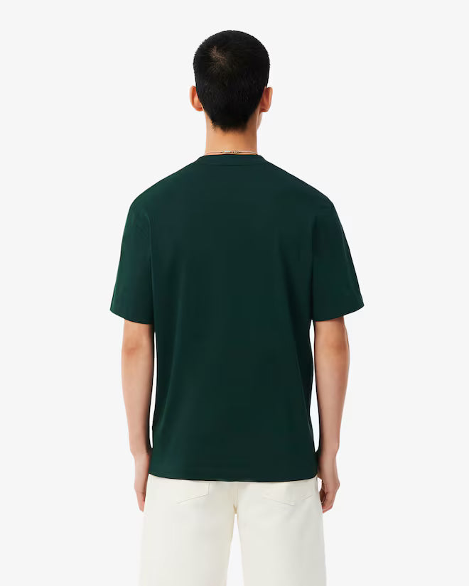 T-shirt de Algodão Bordada Lacoste Verde Lacoste