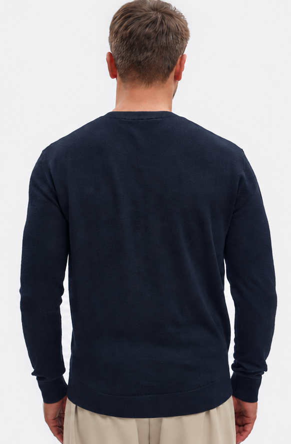 Camisola de Malha Bikkembergs Lã Gola Redonda Azul Bikkembergs
