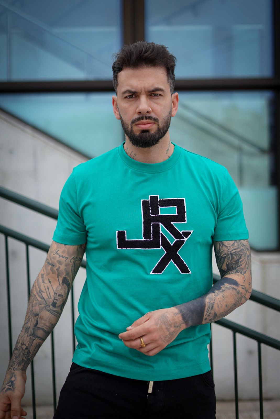 John Richmond T-shirt Com Logo JRS Na Frente Verde