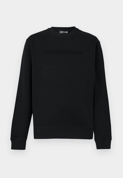 Sweatshirt Preta com Alto Relevo Versace Jeans Couture