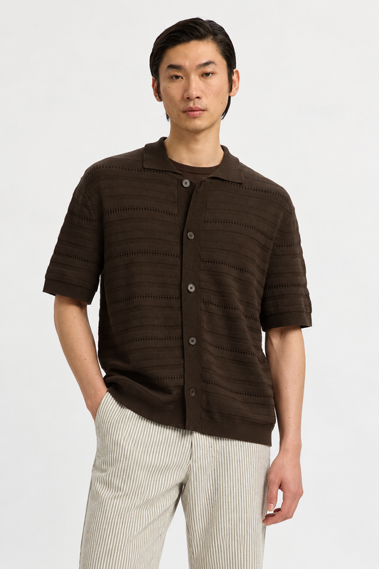 Camisa de Manga Curta Selected Castanha Selected