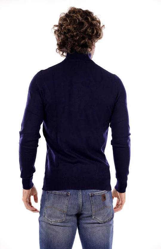 Camisola de Gola Alta Azul Marinho Gianni Lupo FW25