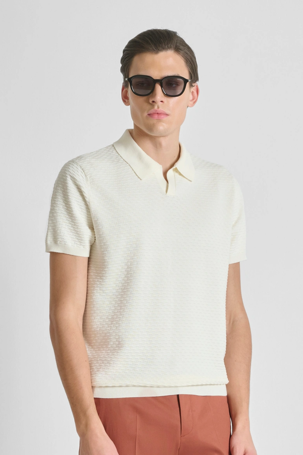 Polo Texturado Antony Morato Creme