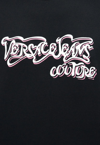 T-shirt Preta Estampada Versace Jeans Couture