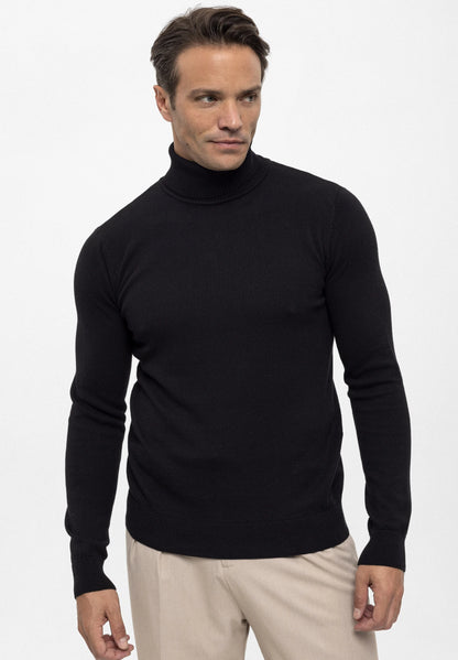 Camisola de Gola Alta Preta Gianni Lupo Gianni Lupo