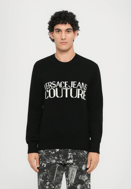 Camisola de Malha Preta Versace Jeans Couture FW25