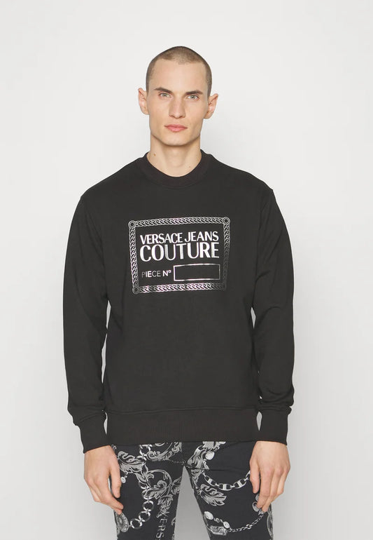 Versace Jeans Couture PIECE TICK FOIL - Sudadera black/silver OI23 