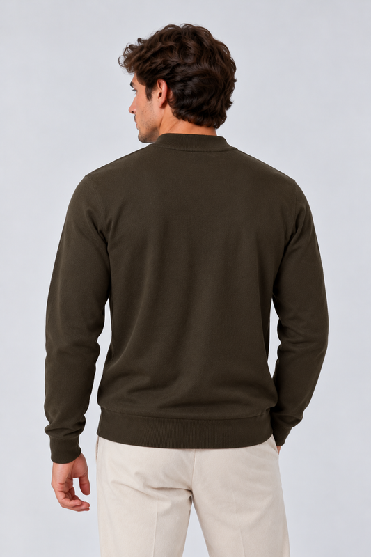 Camisola Slim de Meia Gola Gianni Lupo Verde-Escuro Gianni Lupo