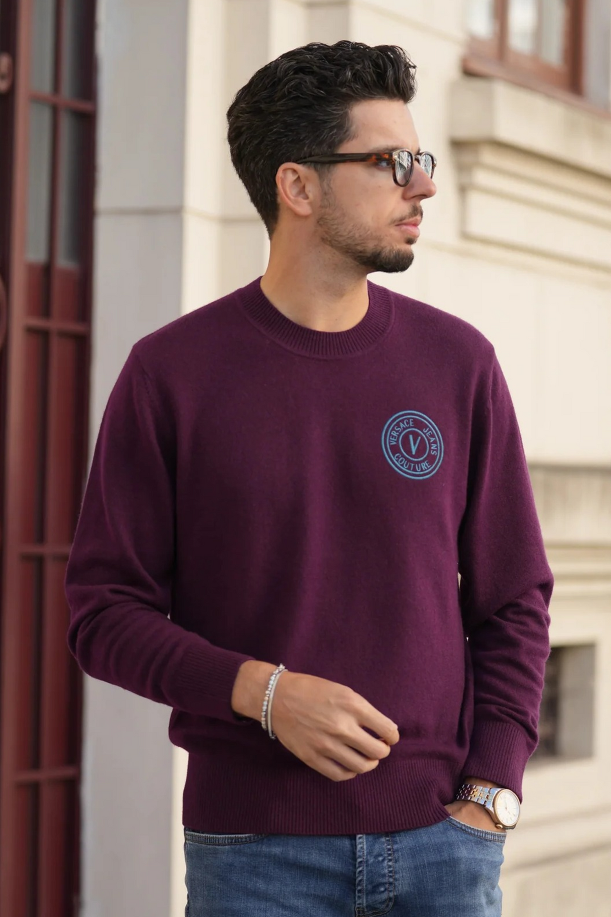 Camisola de Cashemira Versace Jeans Couture Bordeaux Versace Jeans Couture