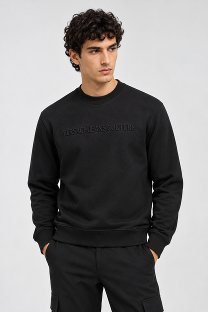 Sweatshirt com Alto Relevo Versace Jeans Couture Preta Versace Jeans Couture