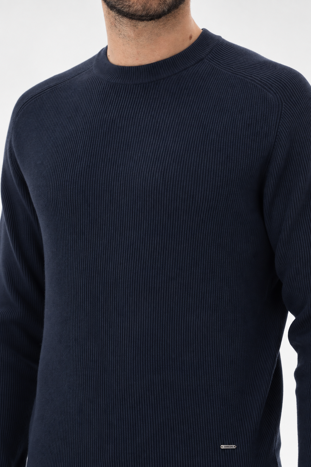 Camisola de Malha Canelada Gianni Lupo Azul Gianni Lupo
